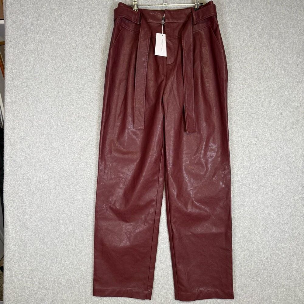 Revolve Lovers and Friends Women Size L Faux Leather High Rise Georgia Pant New
